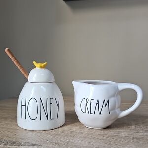 Rae Dunn White Honey and Cream Set